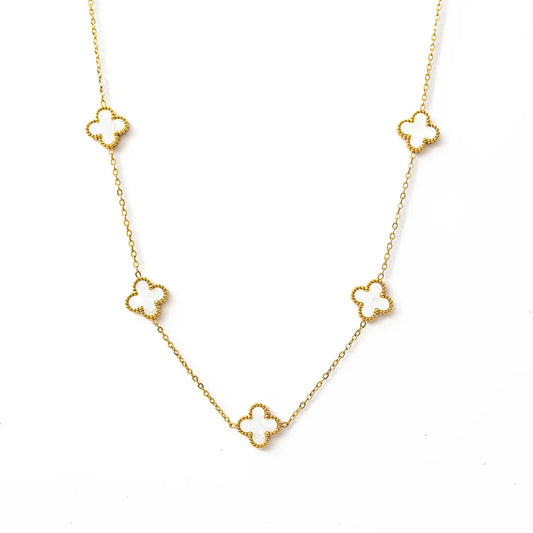 White Blossom Clover Necklace