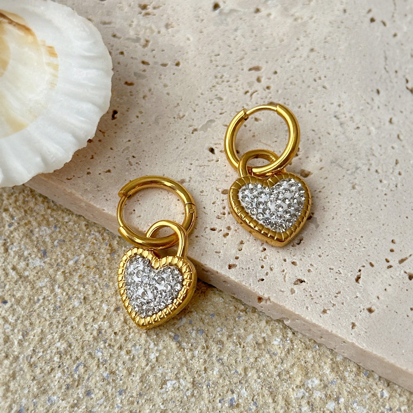 Amara Gold Heart Earrings