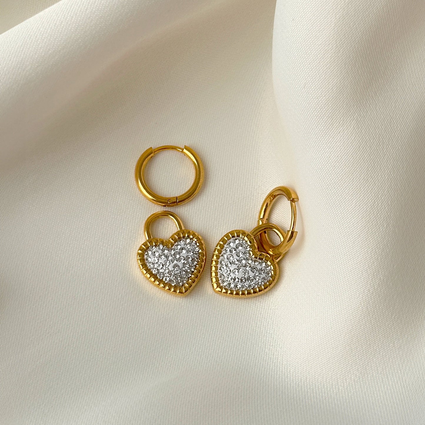 Amara Gold Heart Earrings