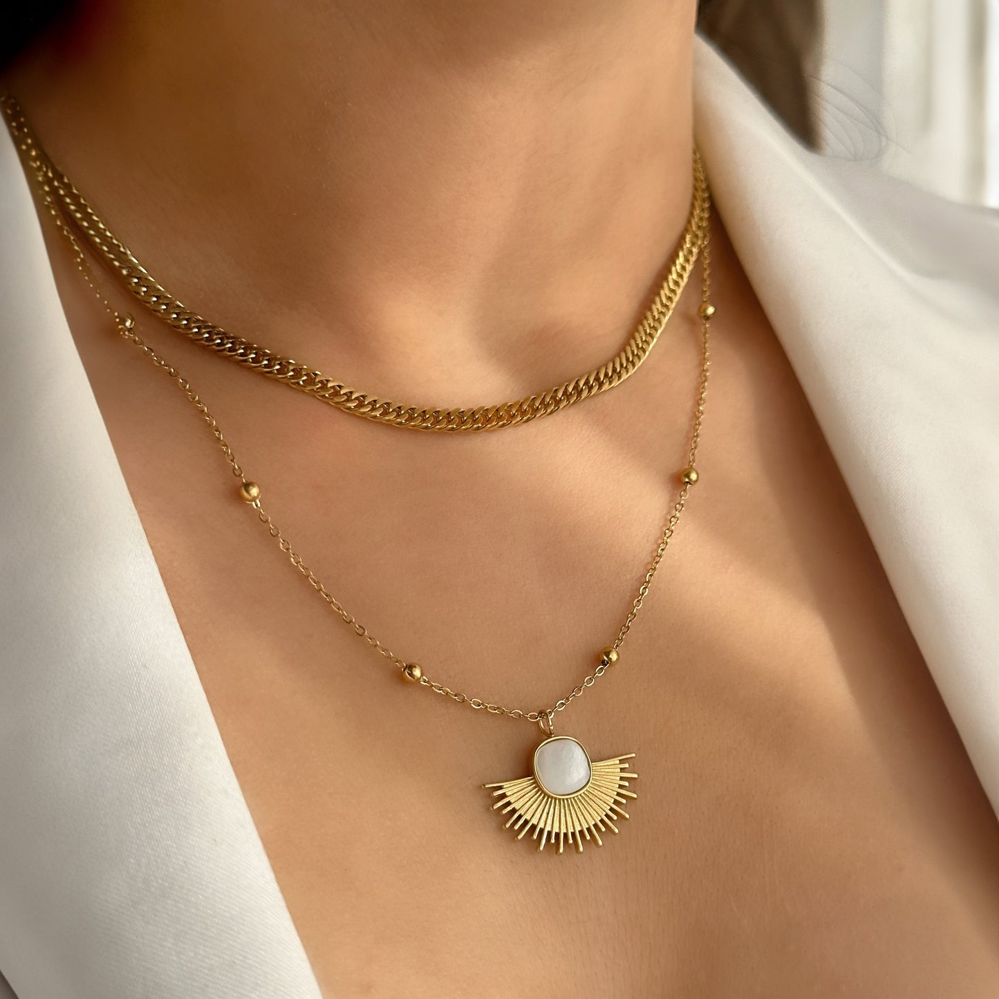 Sunray Jade Necklace Set