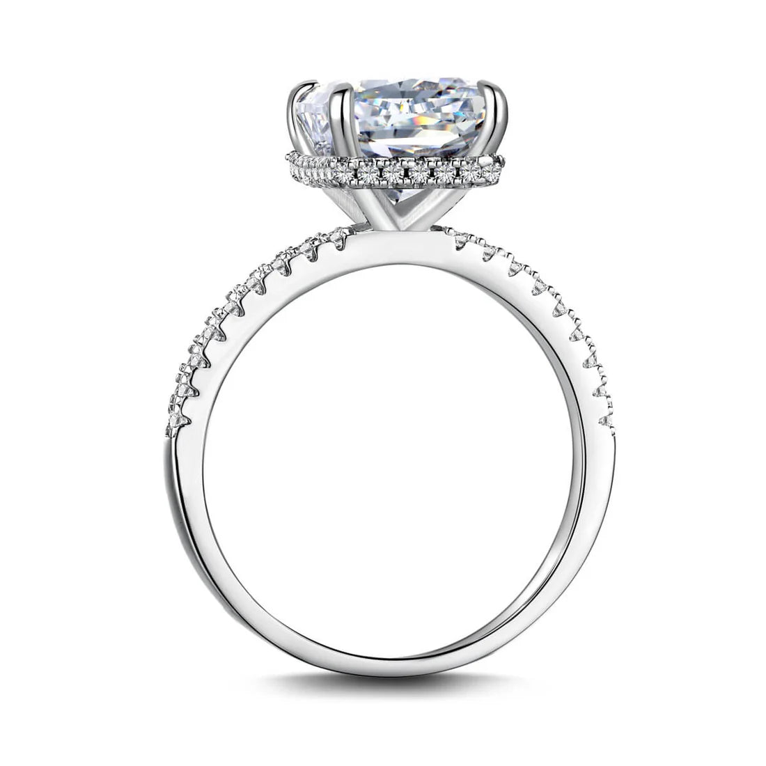 Bella Radiant Cut Sterling Silver Ring