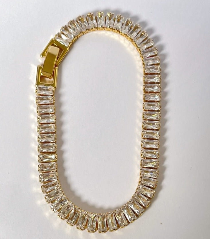 Gold Zirconia Tennis Bracelet