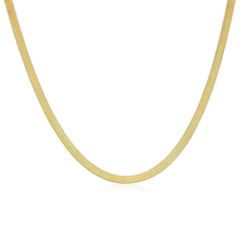 Gold Herringbone Thin Snake Chain