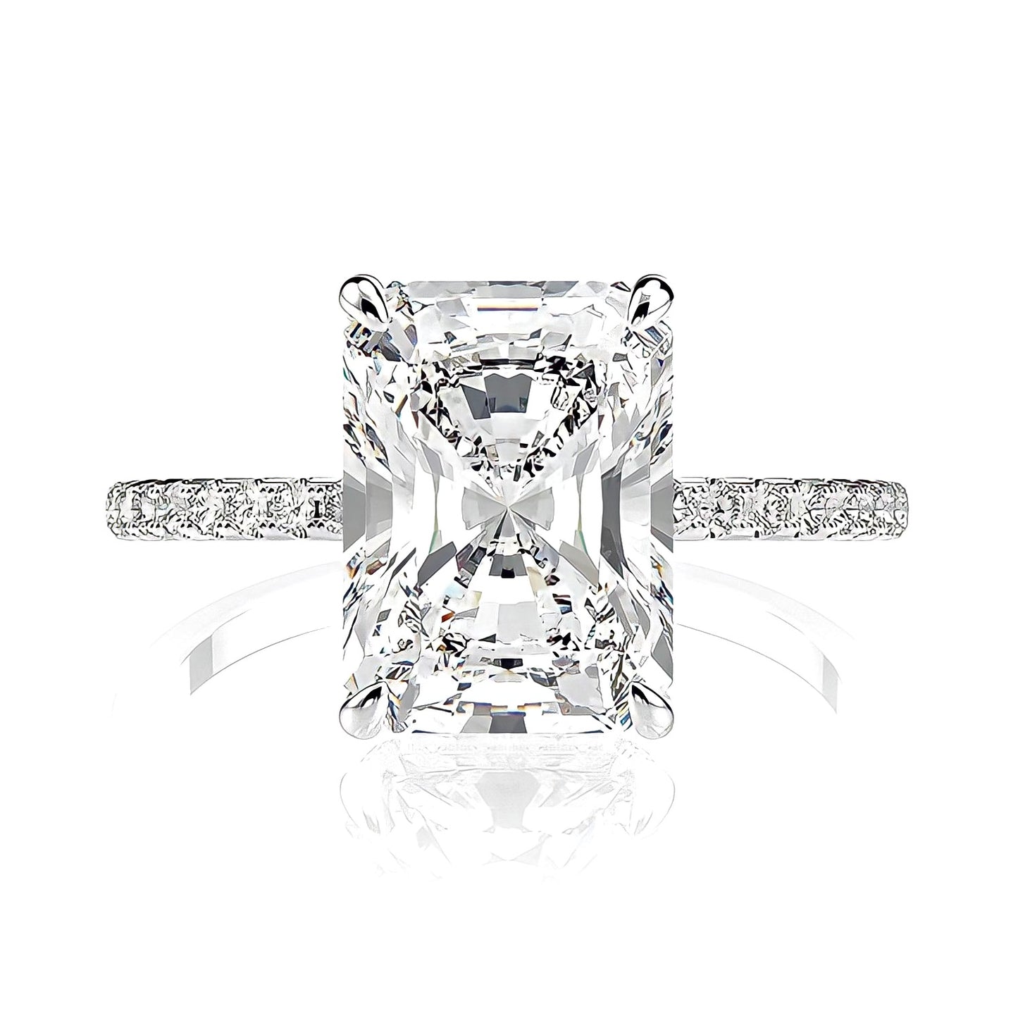Bella Radiant Cut Sterling Silver Ring