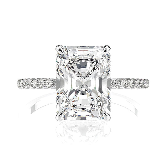 Bella Radiant Cut Sterling Silver Ring
