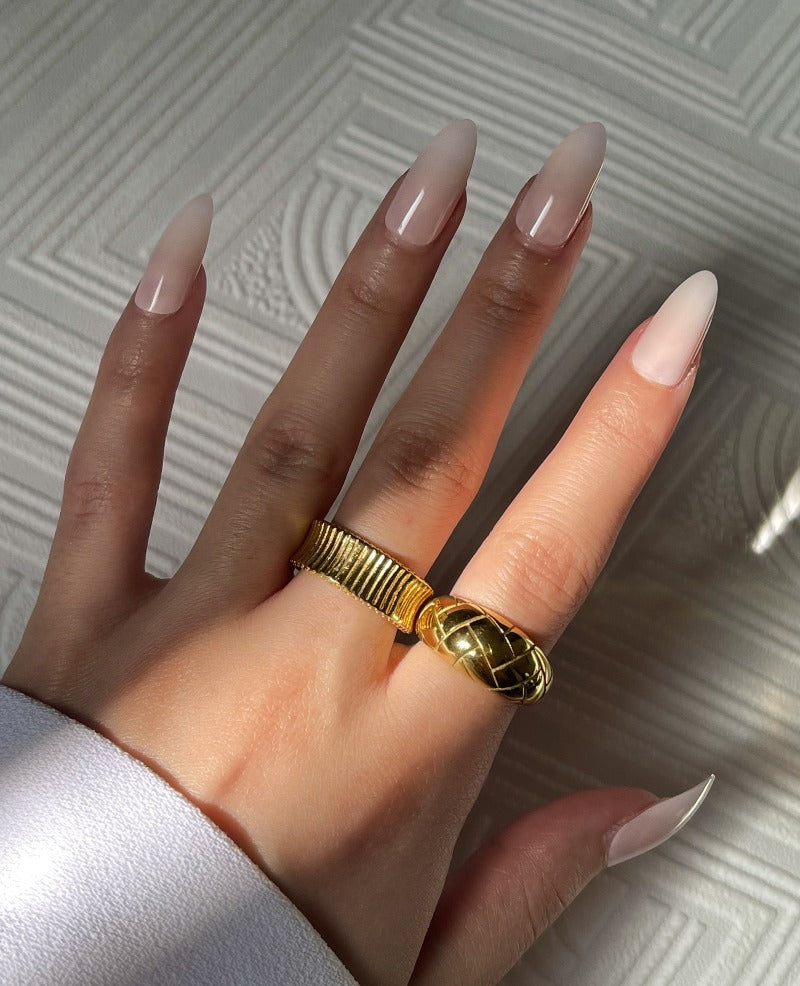 Stella Gold Chunky Striped Ring