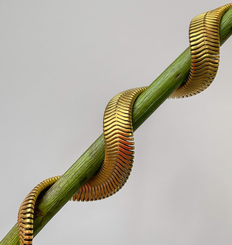 Gold Herringbone Thick Snake Chain