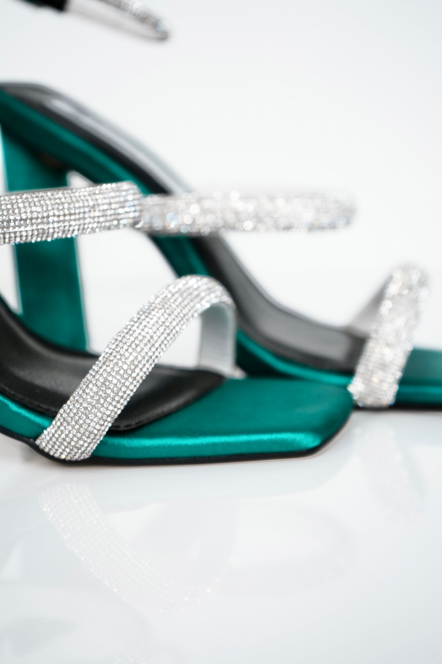 Emerald Luxe Diamante Heels