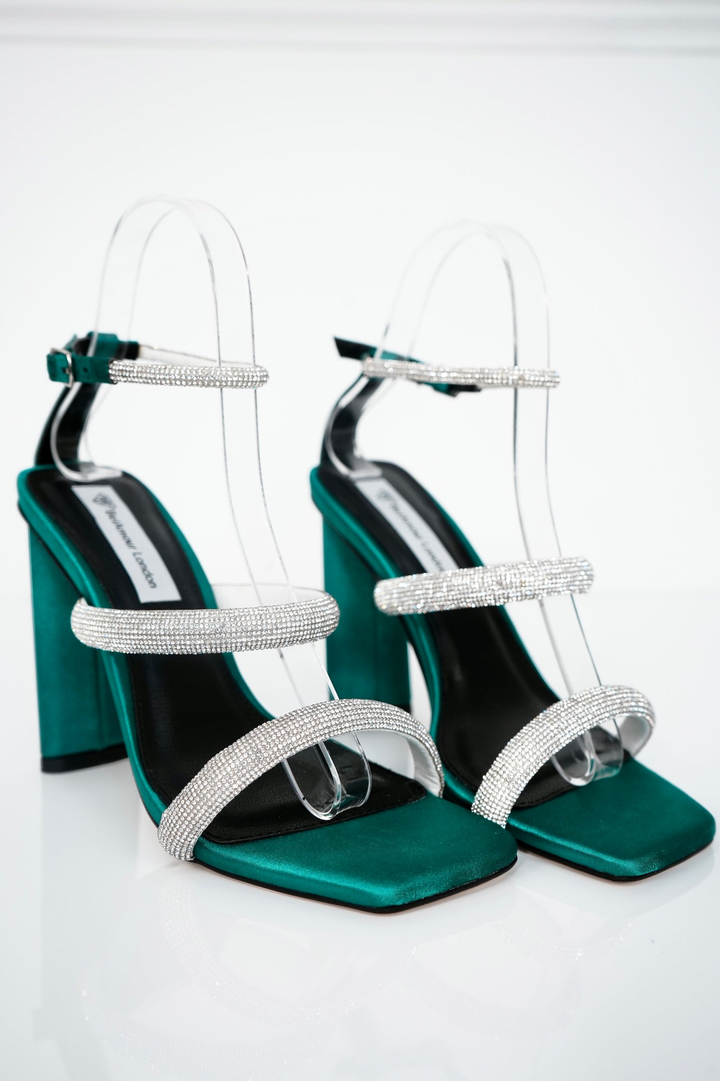Emerald Luxe Diamante Heels