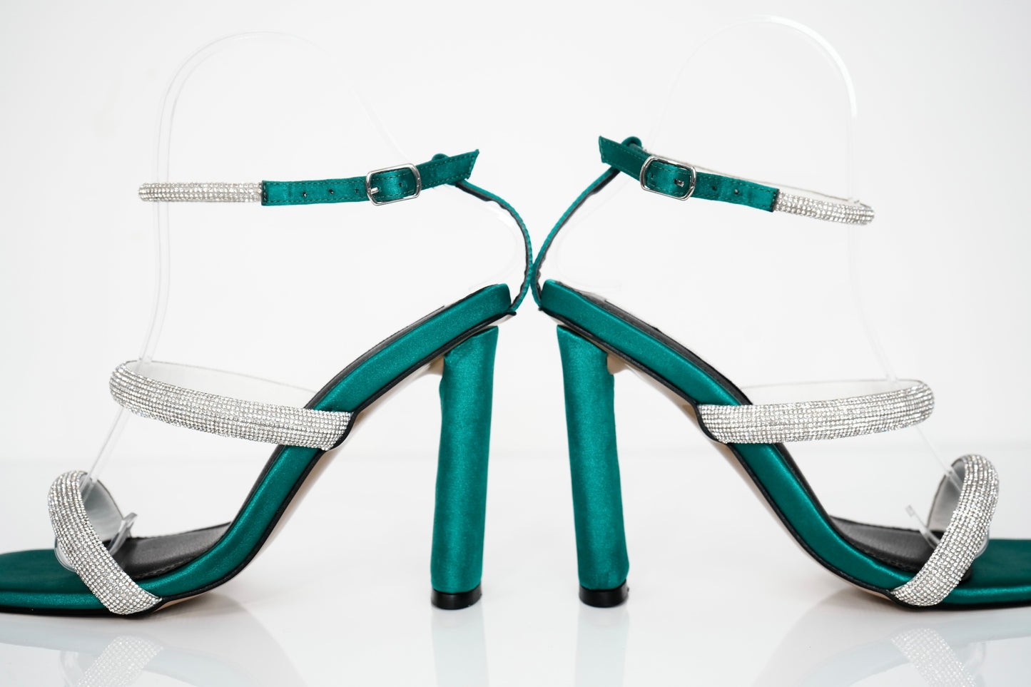 Emerald Luxe Diamante Heels