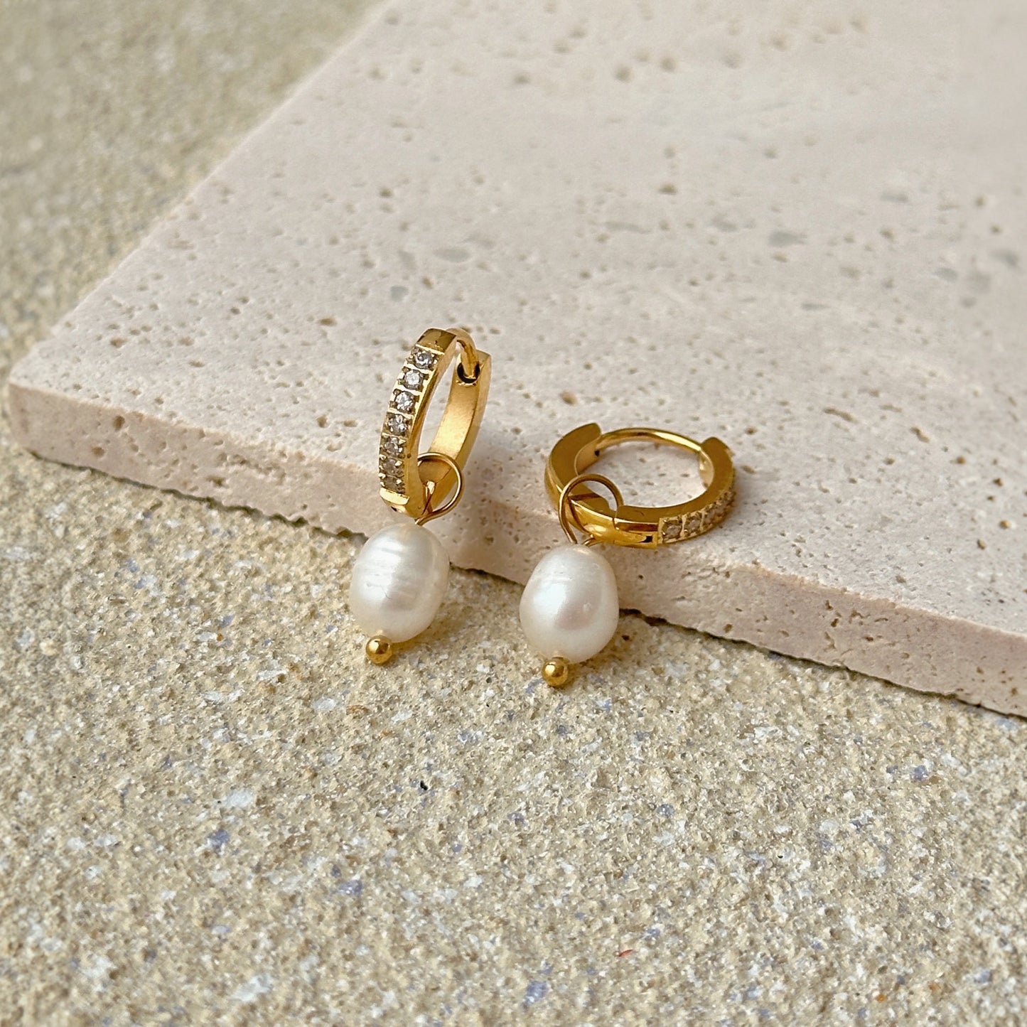 Megan Pearl Gold Earrings