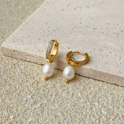 Megan Pearl Gold Earrings