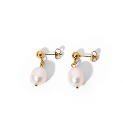 Maria Pearl Gold Earrings