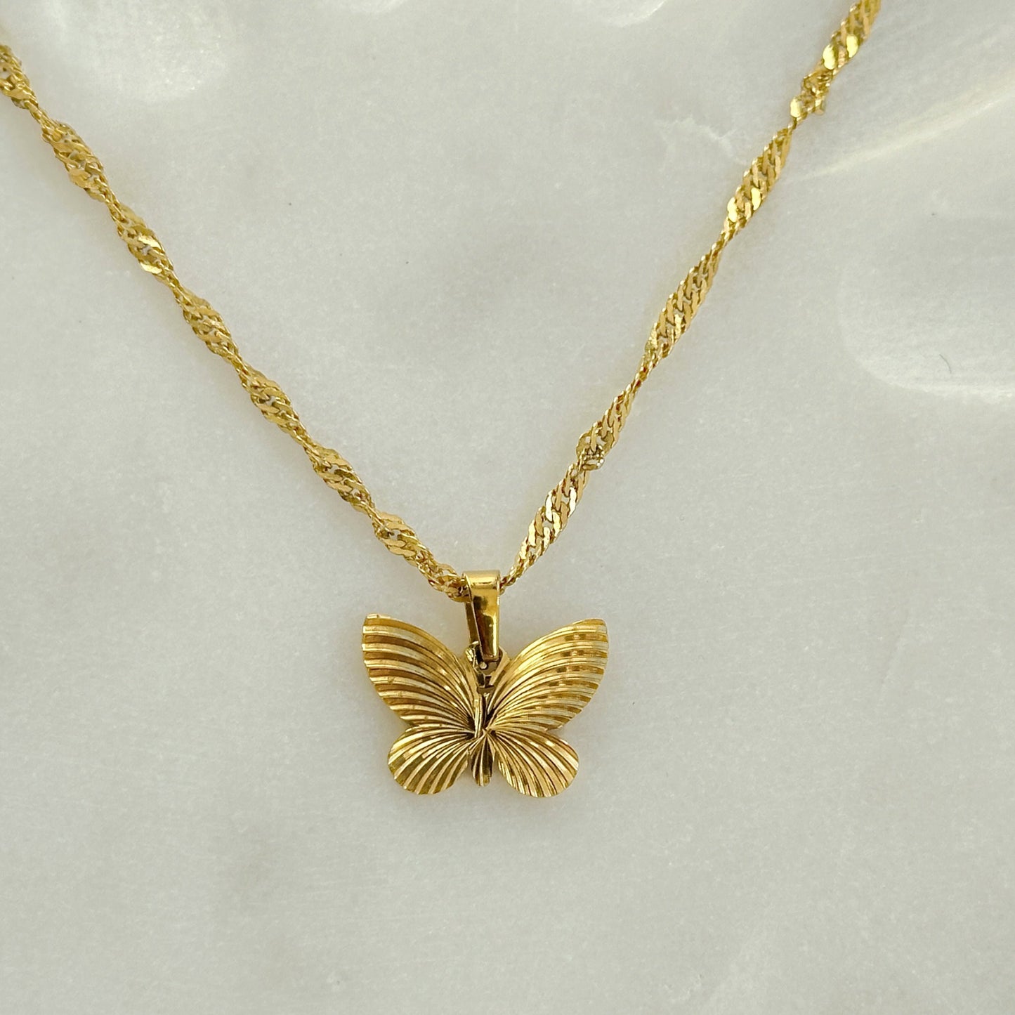 Butterfly Charm Gold Necklace