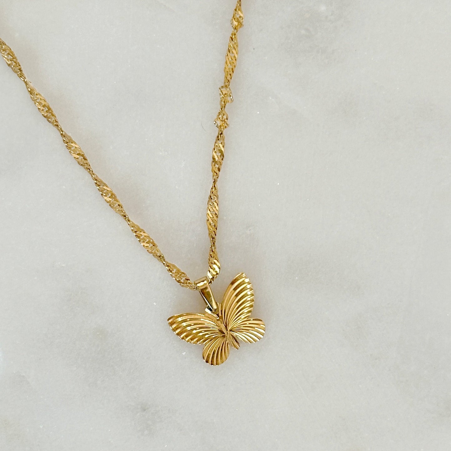 Butterfly Charm Gold Necklace