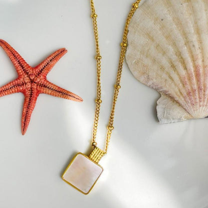 Ariel White Shell Gold Necklace