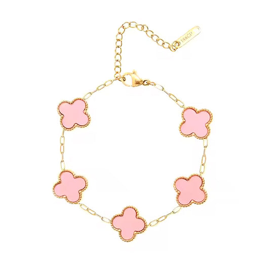 Pink Blossom Clover Bracelet