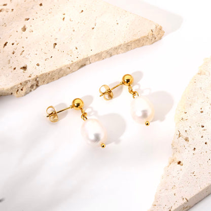 Maria Pearl Gold Earrings