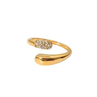 Elara Gold Zircon Adjustable Ring