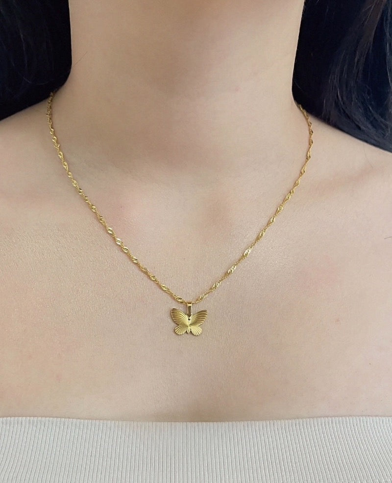 Butterfly Charm Gold Necklace