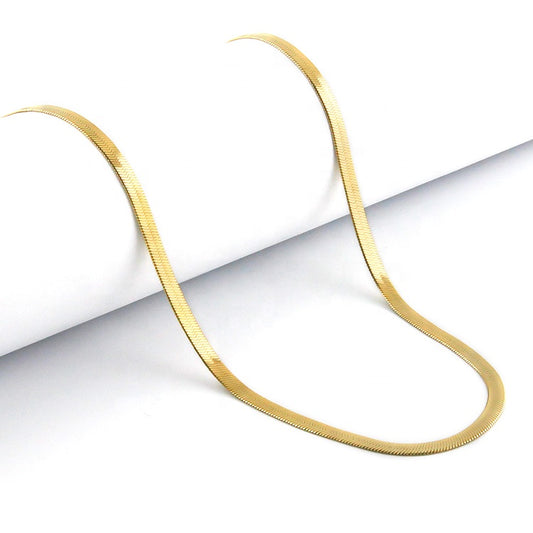 Gold Herringbone Thin Snake Chain