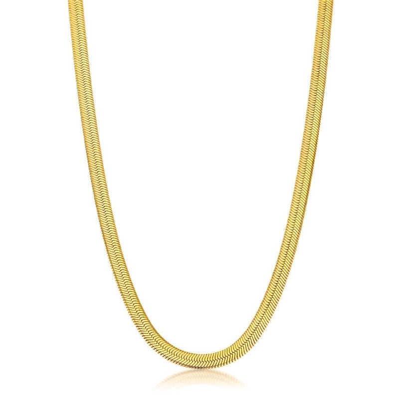Gold Herringbone Thick Snake Chain