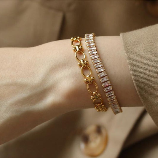 Gold Zirconia Tennis Bracelet